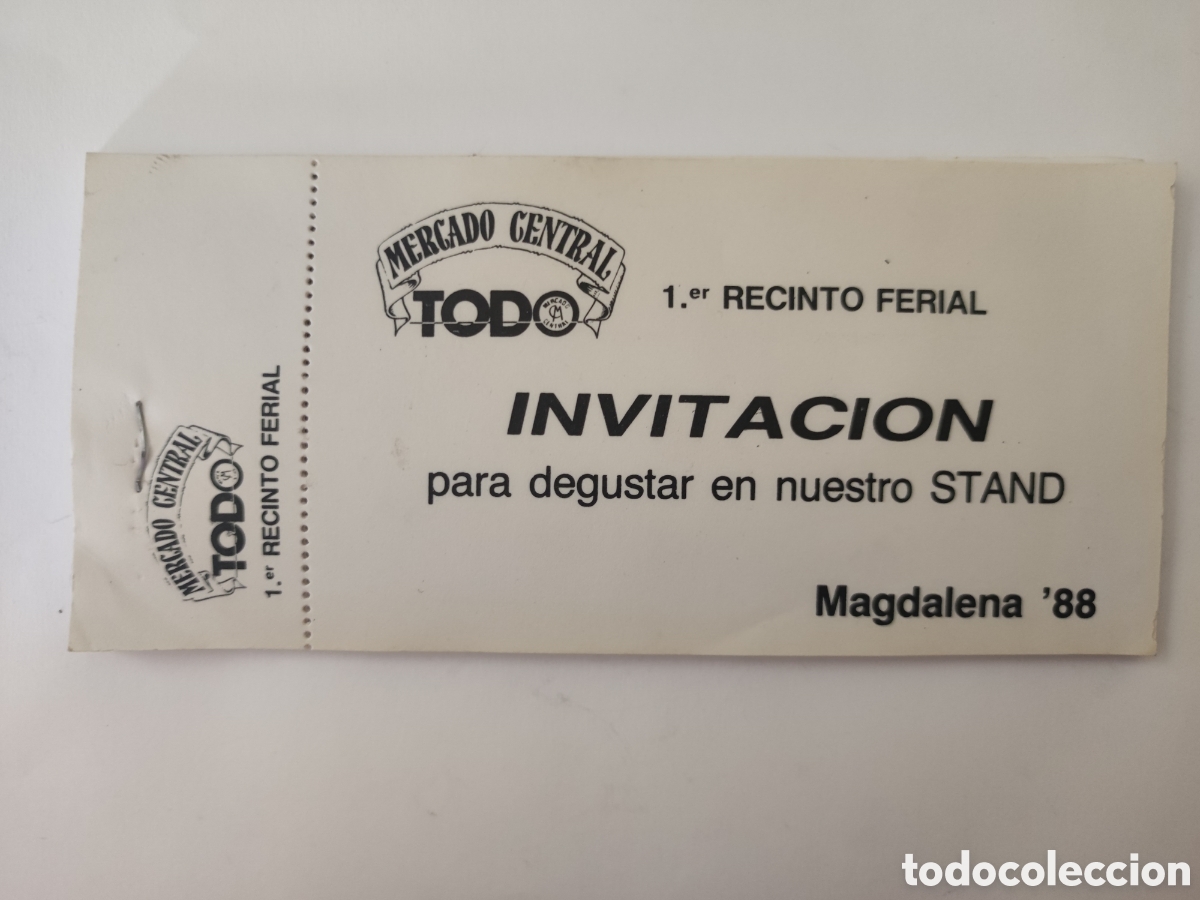 Otros Art&iacute;culos de Coleccionismo en Papel: Antiguo taco invitaci&oacute;n 1&deg; recinto ferial fiestas de la Magdalena '88 Castellon mercado central