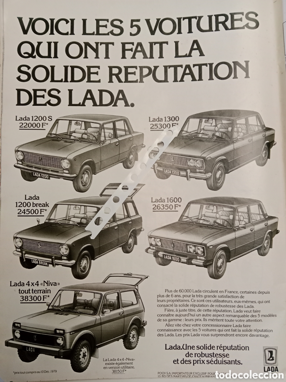 Otros Art&iacute;culos de Coleccionismo en Papel: Publicidad autom&oacute;vil todoterreno lada de 1980