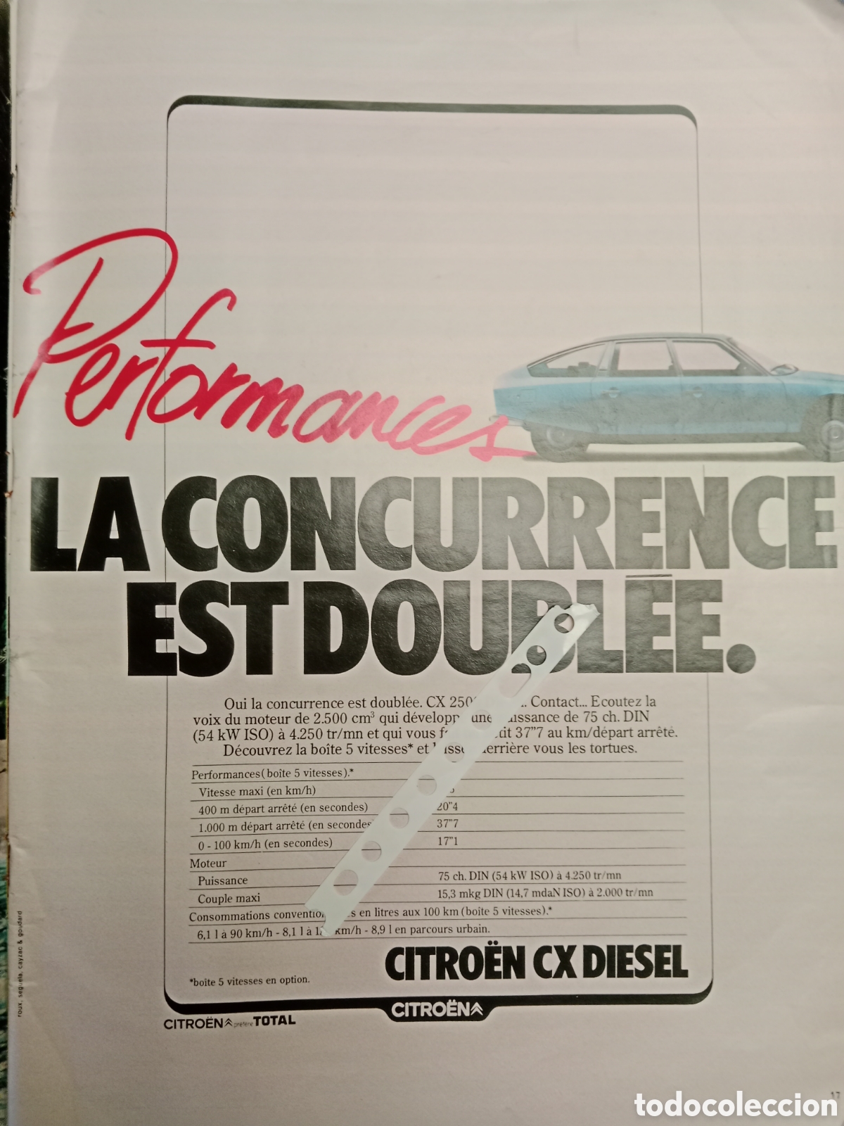 Otros Art&iacute;culos de Coleccionismo en Papel: Publicidad autom&oacute;vil Citroen cx de 1980