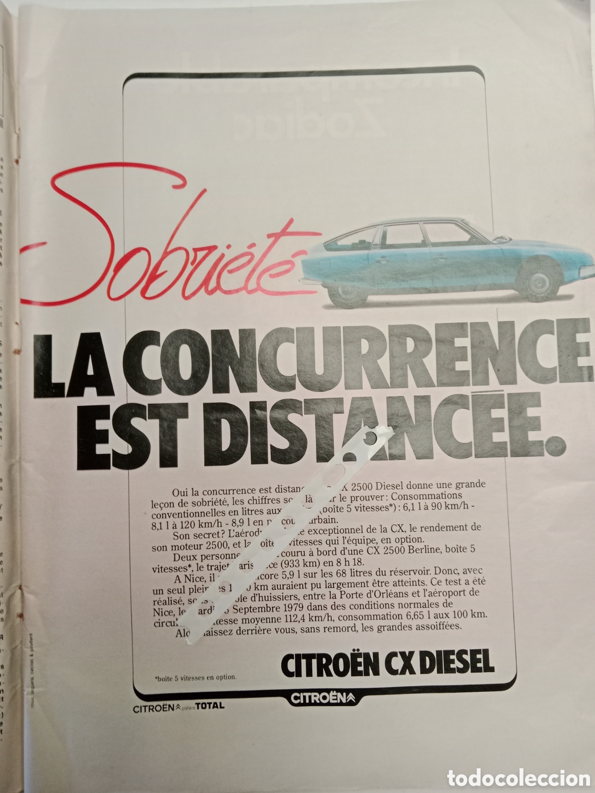 Otros Art&iacute;culos de Coleccionismo en Papel: Publicidad autom&oacute;vil Citroen cx de 1980