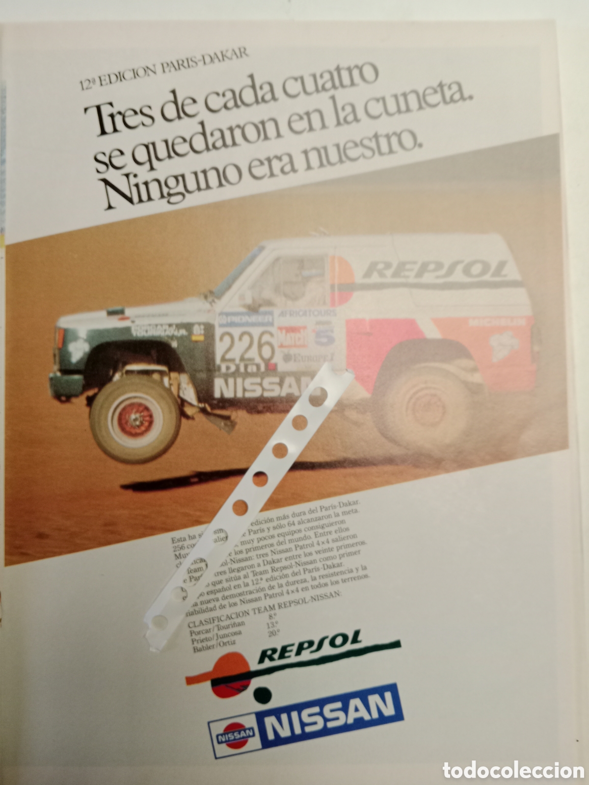 Otros Art&iacute;culos de Coleccionismo en Papel: Publicidad autom&oacute;vil todoterreno Nissan patrol Repsol de 1990