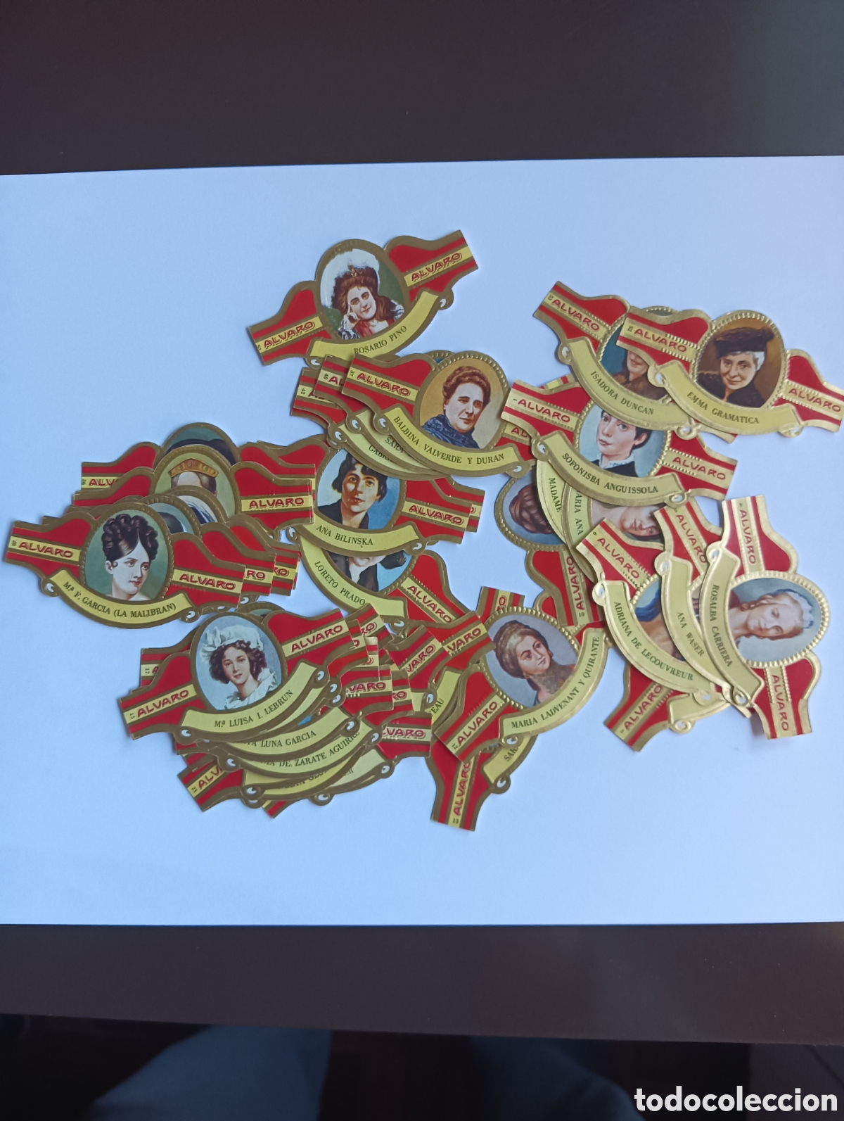 Otros Art&iacute;culos de Coleccionismo en Papel: VITOLAS PUROS ANILLAS MUJERES FAMOSAS EN LAS ARTES FABRICA DE TABACOS ALVARO