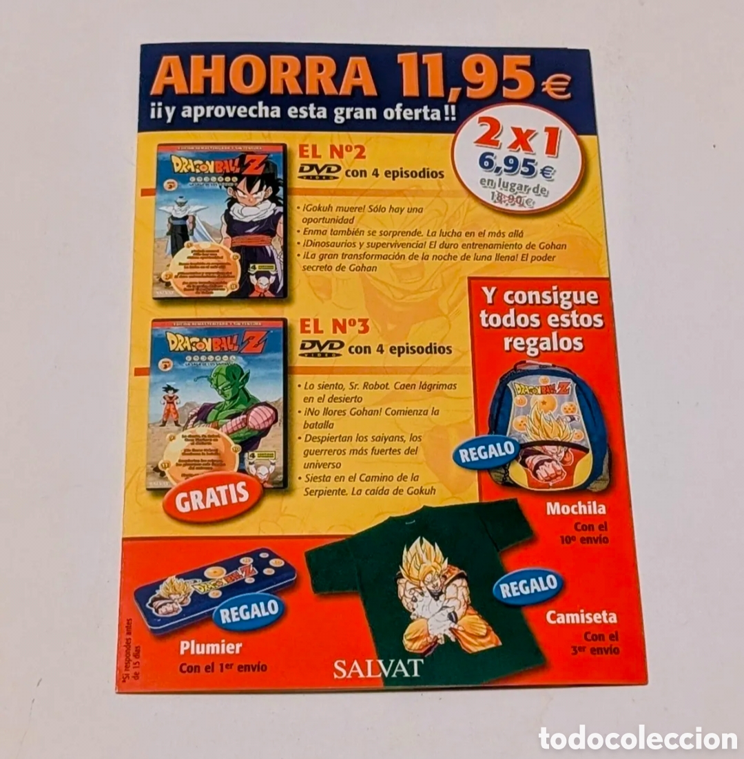 Otros Art&iacute;culos de Coleccionismo en Papel: Dragon Ball publicidad DVDs Salvat. Dragon Ball Z. Bola de Dragon. Bola de Drac