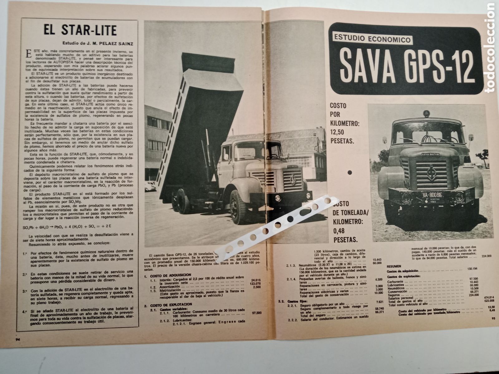 Otros Art&iacute;culos de Coleccionismo en Papel: Reportaje estudio econ&oacute;mico cami&oacute;n sava berliet GPS 12