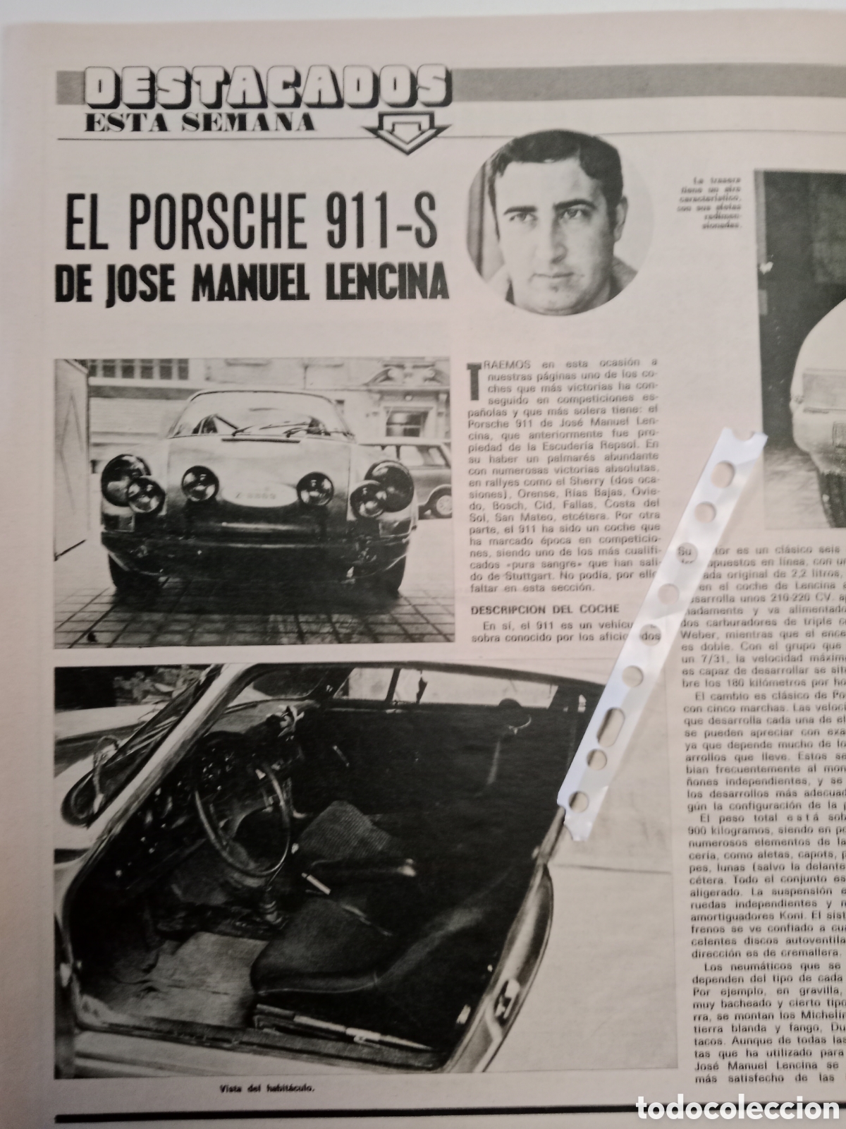 Collectionnisme Papier divers: Reportaje autom&oacute;vil Porsche 911 s de 1972