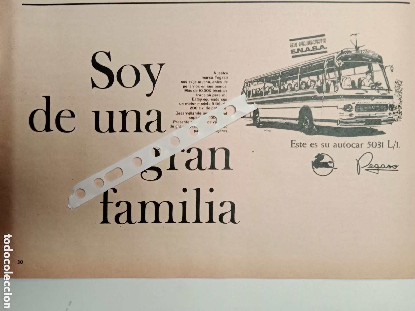 Collectionnisme Papier divers: Publicidad autocar Pegaso 5031 de 1970