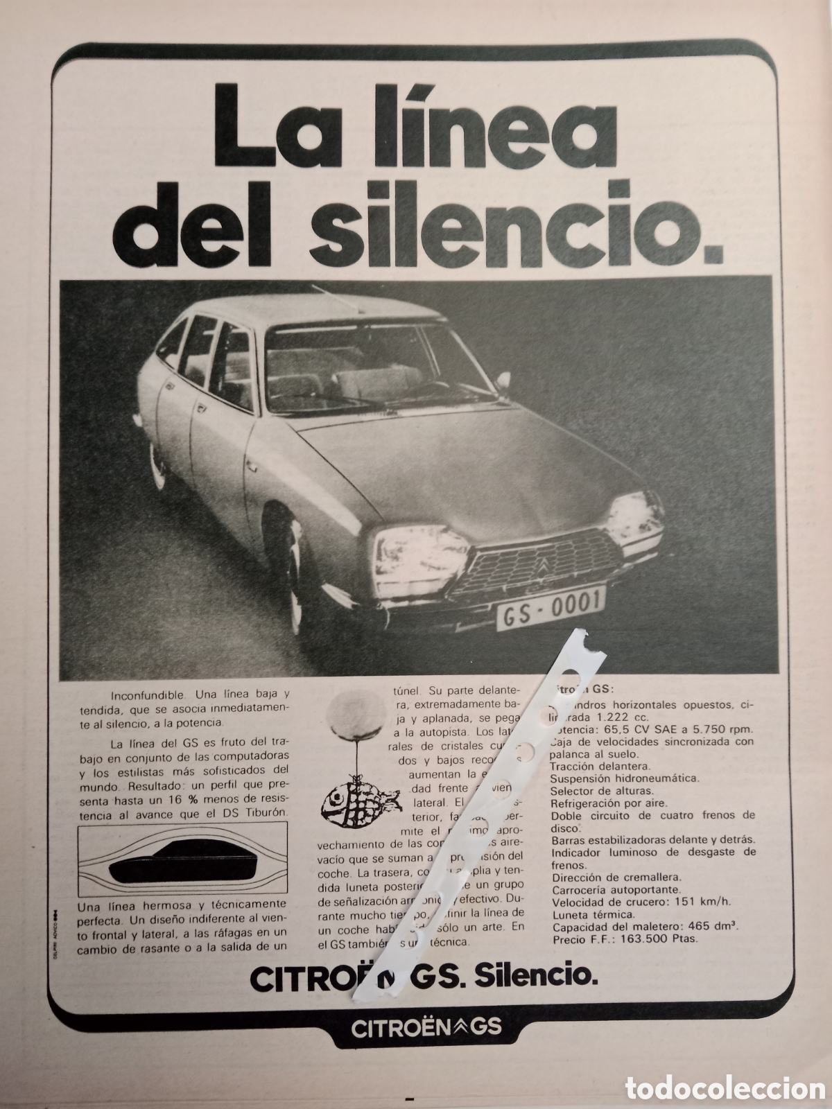 Otros Art&iacute;culos de Coleccionismo en Papel: Publicidad autom&oacute;vil Citroen gs de 1973