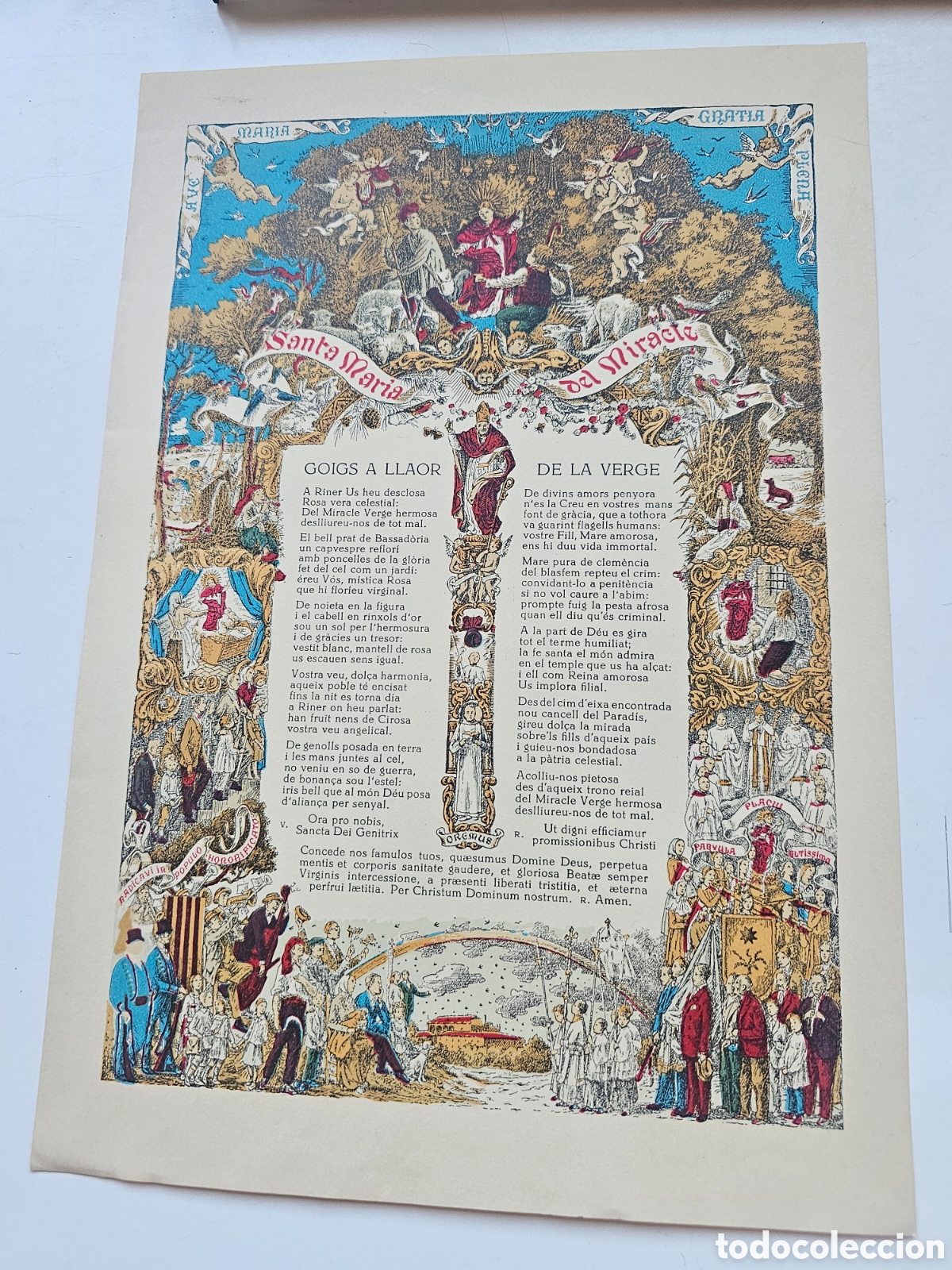 Otros Art&iacute;culos de Coleccionismo en Papel: Fant&aacute;stico Goigs Gozos a Santa Maria del Miracle Solsona