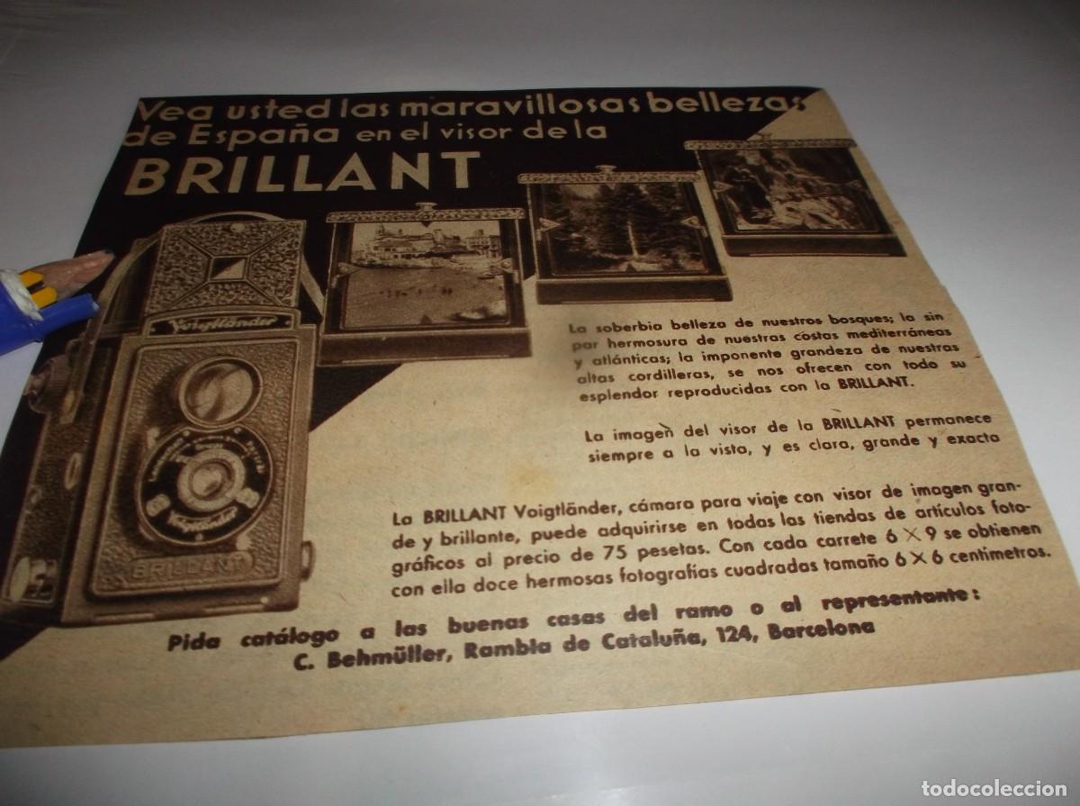 Otros Art&iacute;culos de Coleccionismo en Papel: RECORTE PUBLI.A&Ntilde;O 1927.-C&Aacute;MARA VISOR BRILLANT VOIGTL&Auml;NDER- C.BEHM&Uuml;LLER-BARCELONA