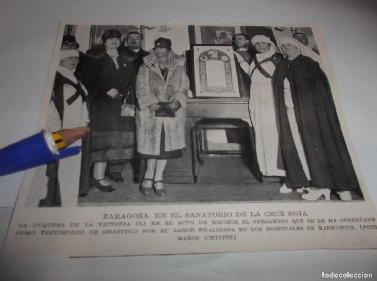 Otros Art&iacute;culos de Coleccionismo en Papel: RECORTE A&Ntilde;O 1927(ZARAGOZA)LA DUQUESA DE LA VICTORIA EN EL SANATORIO DE LA CRUZ ROJA