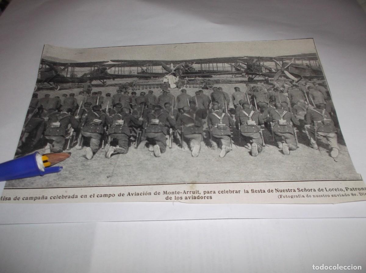 Collectionnisme Papier divers: RECORTE A&Ntilde;O 1921.-MONTE.ARRUIT(MARRUECOS)MISA CAMPA&Ntilde;A CAMPO AVIACI&Oacute;N FIESTA NTRA.SRA.DE LORETO