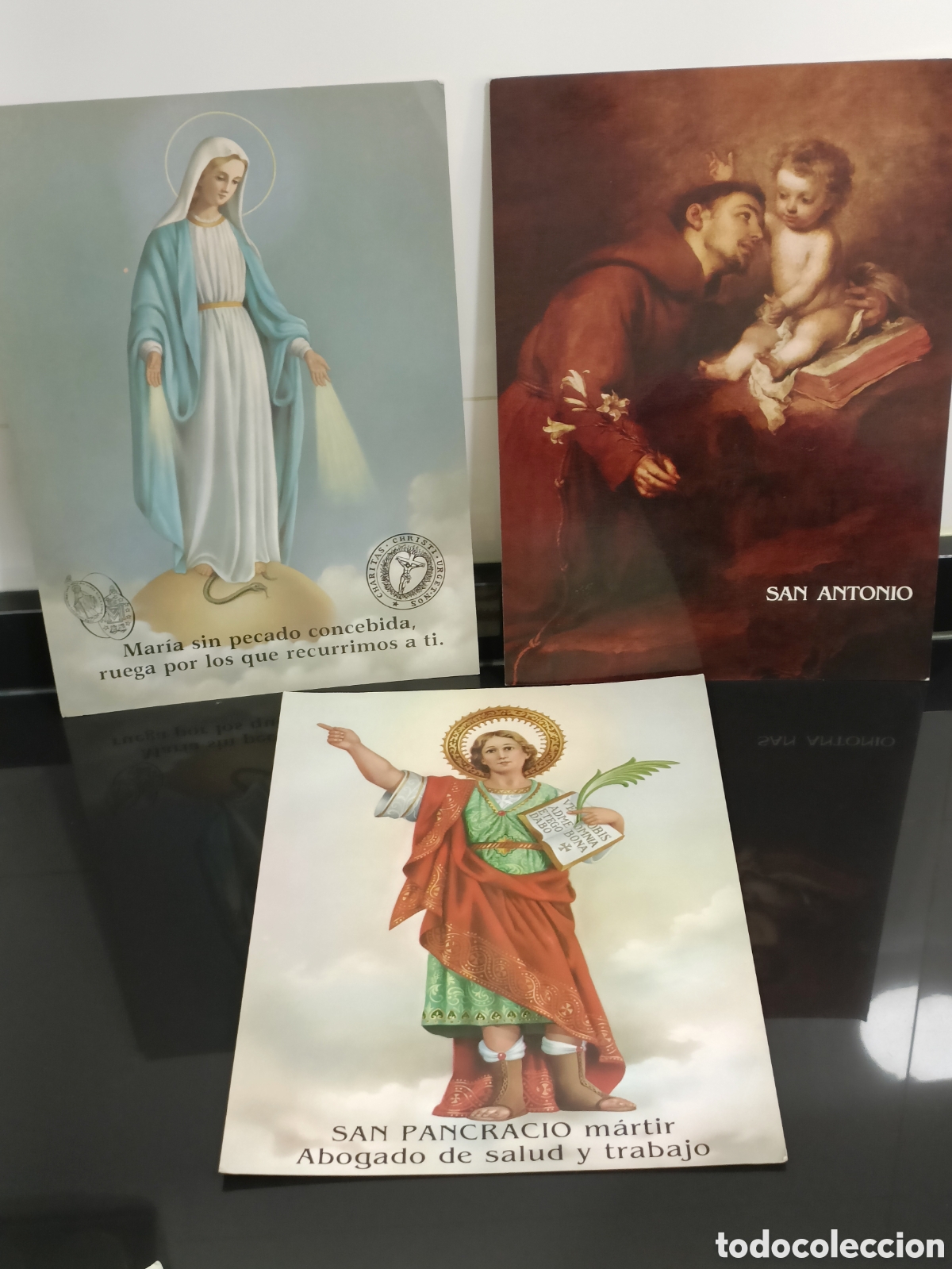 Otros Art&iacute;culos de Coleccionismo en Papel: Estampas religiosas Virgen Mar&iacute;a, San Antonio y San Pancracio