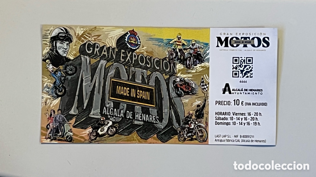 Otros Art&iacute;culos de Coleccionismo en Papel: ALCAL&Aacute; DE HENARES (Madrid) Gran Exposici&oacute;n Motos. Entrada al Museo (a.2026)