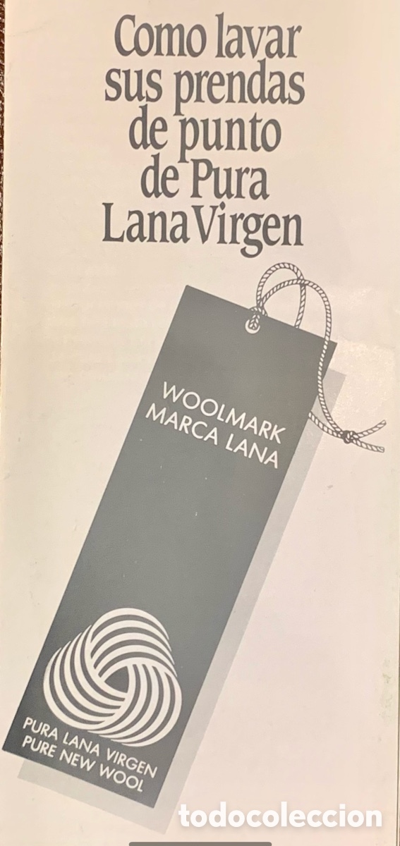 Otros Art&iacute;culos de Coleccionismo en Papel: Folleto. Como lavar tus prendas de punto de Pura Lana Virgen. A&ntilde;os 80.
