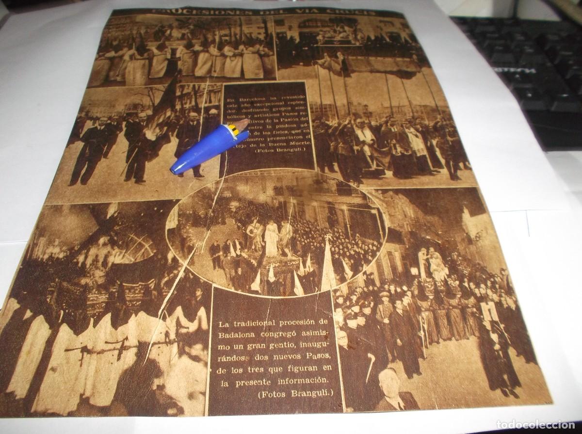 Otros Art&iacute;culos de Coleccionismo en Papel: RECORTE A&Ntilde;O 1944(BARCELONA)PROCESIONES DEL VIA CRUCIS Y PROCESI&Oacute;N EN BADALONA(FOTOS BRANGUL&Iacute;