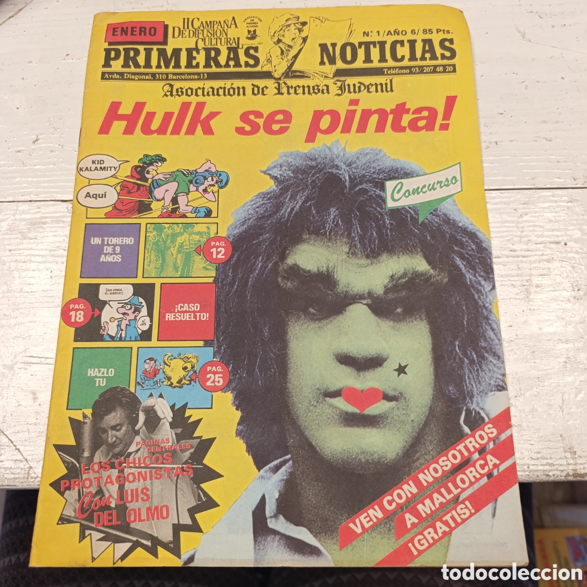 Otros Art&iacute;culos de Coleccionismo en Papel: Hulk,1978, revista vintage espa&ntilde;ola titulada &rdquo;Primeras Noticias&rdquo; de la Asociaci&oacute;n de Prensa Juvenil