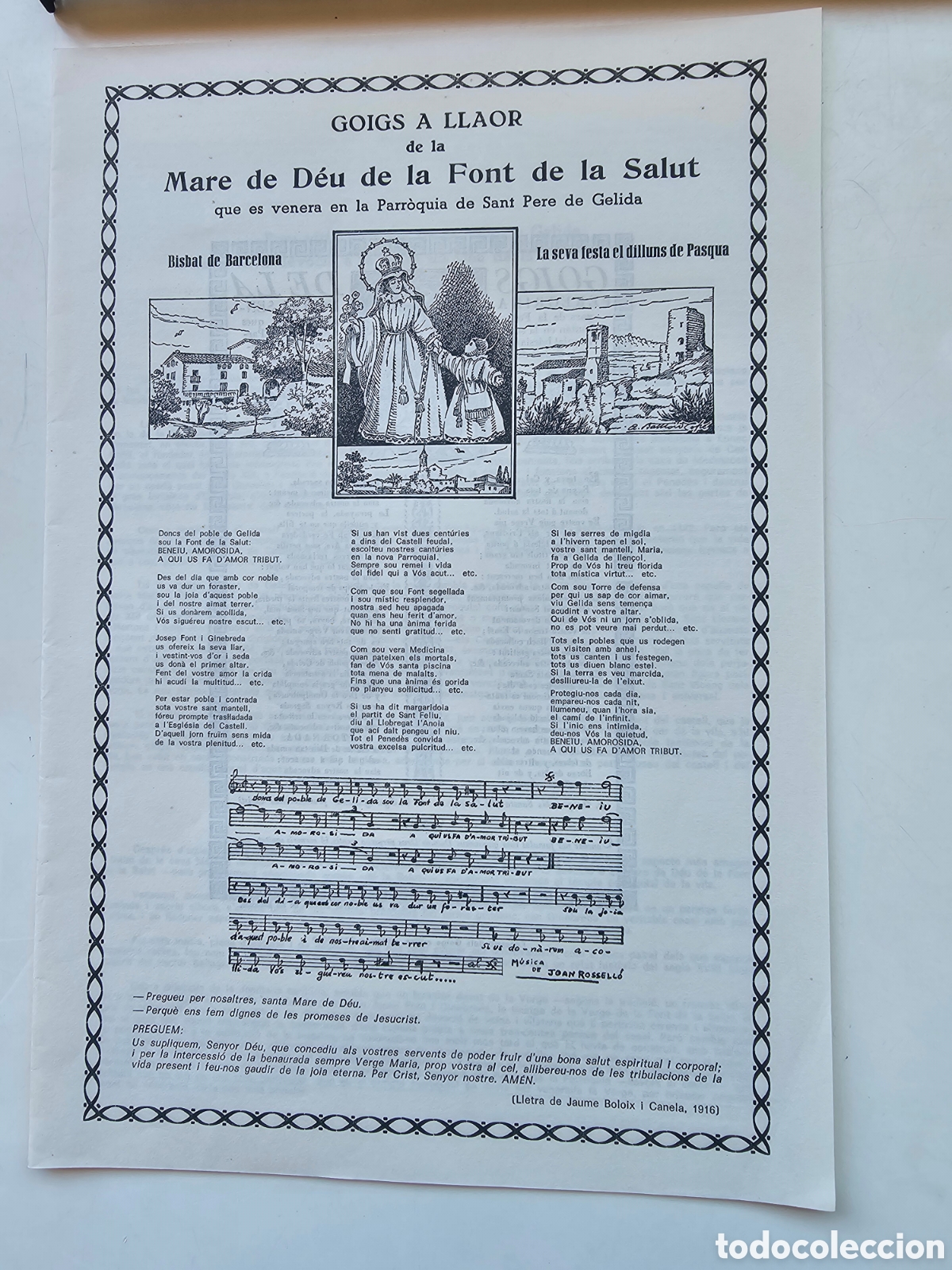 Otros Art&iacute;culos de Coleccionismo en Papel: Goigs Gozos a la Mare de D&eacute;u de la Font de la Salut G&eacute;lida Santa Eul&agrave;lia 61 1970