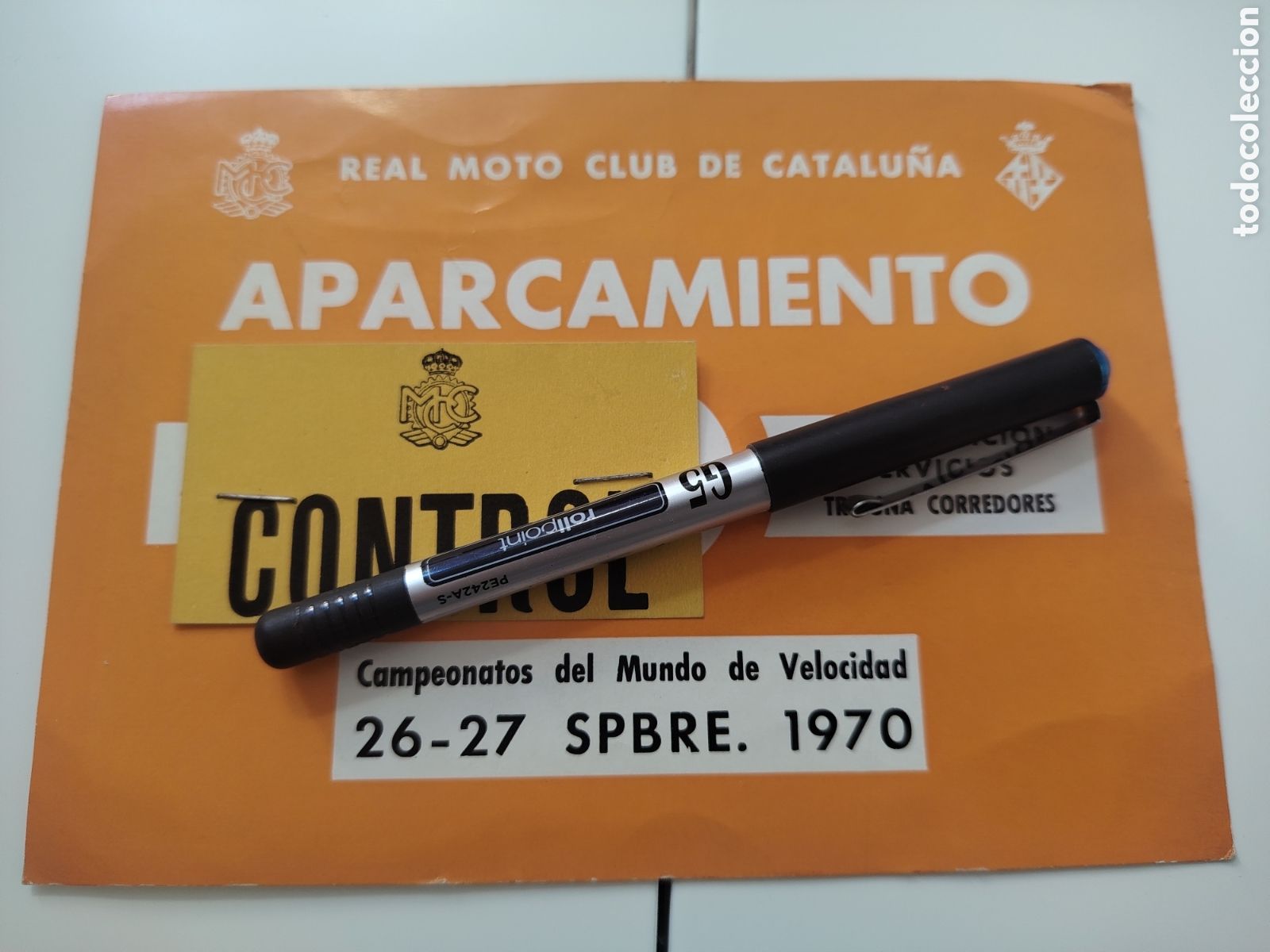 Collectionnisme Papier divers: Real Moto Club de Catalunya. Acreditaci&oacute;n aparcamiento