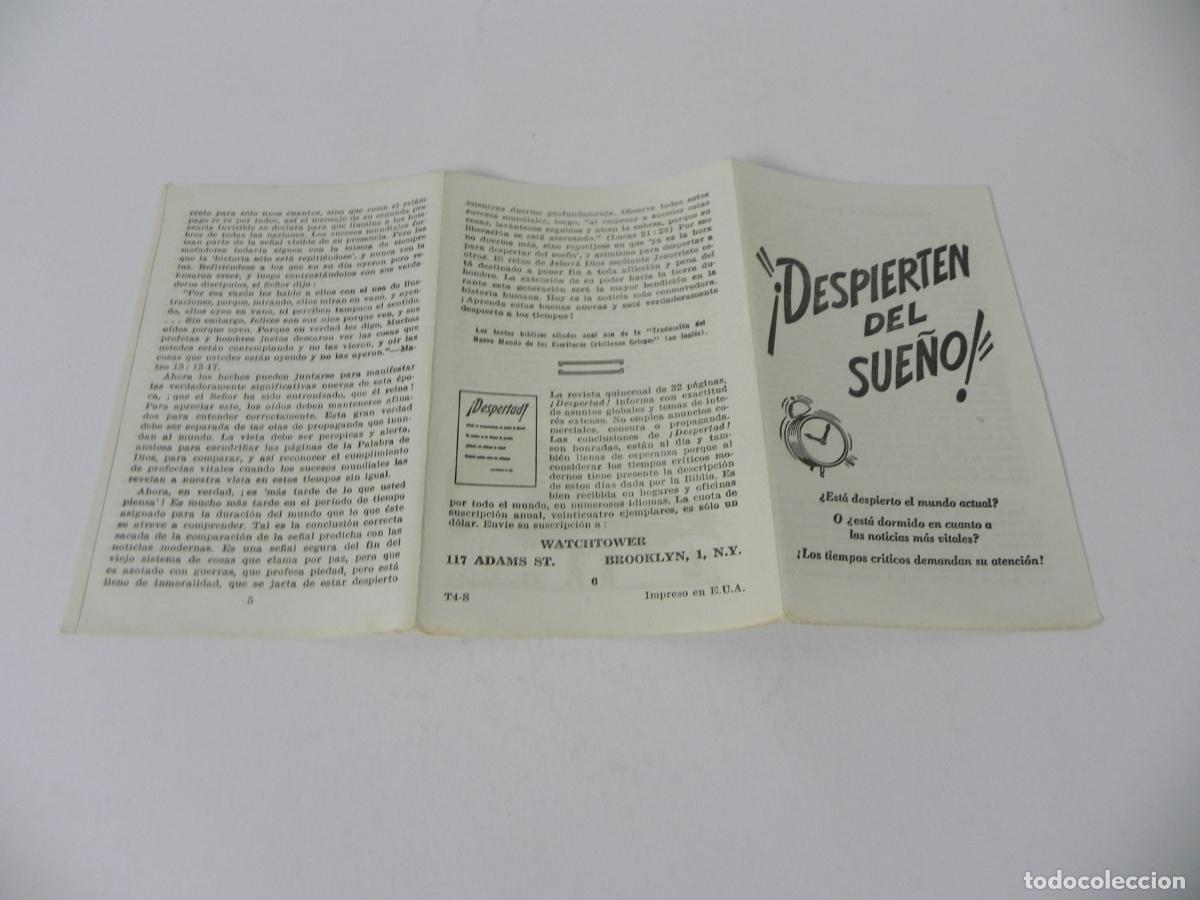 Otros Art&iacute;culos de Coleccionismo en Papel: Antiguo Tratado Testigos de Jehov&aacute; (A&ntilde;os 50) - &rdquo;&iexcl;Despierten del sue&ntilde;o!&rdquo; - 8 x 12,7 cm -