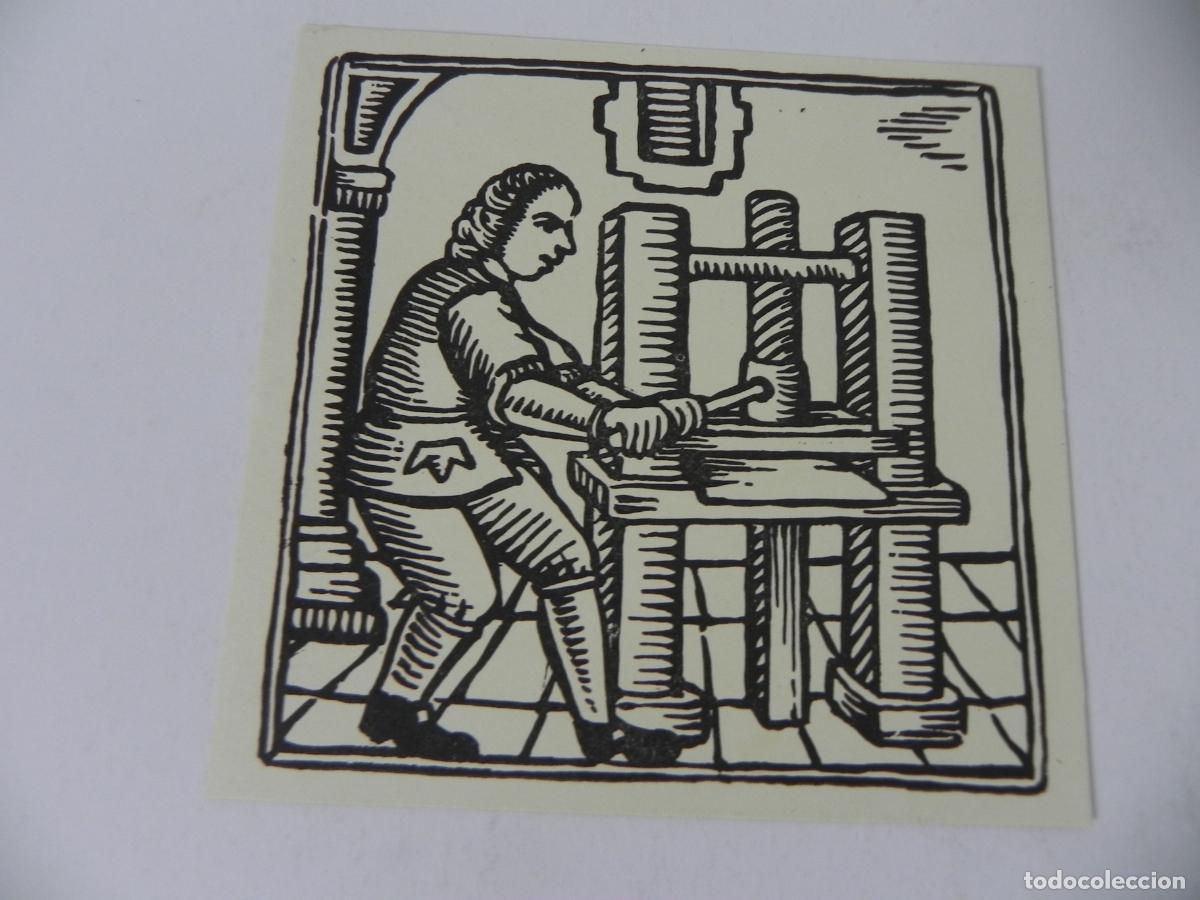 Otros Art&iacute;culos de Coleccionismo en Papel: Ex-libris Modernista &rdquo;Prelum Borneum&rdquo; - Josep Triad&oacute; (ca. 1902) - Grabado Xilogr&aacute;fico