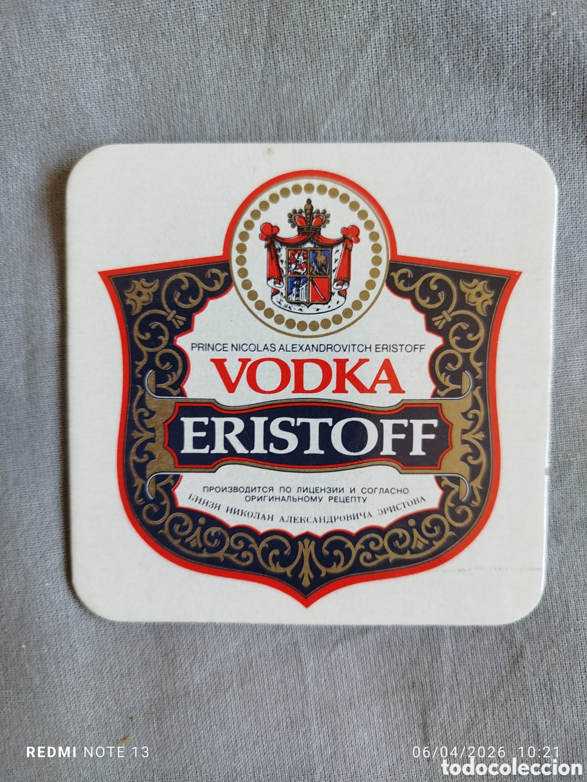 Otros Art&iacute;culos de Coleccionismo en Papel: posavasos publicitario bebidas--vodka eristoff