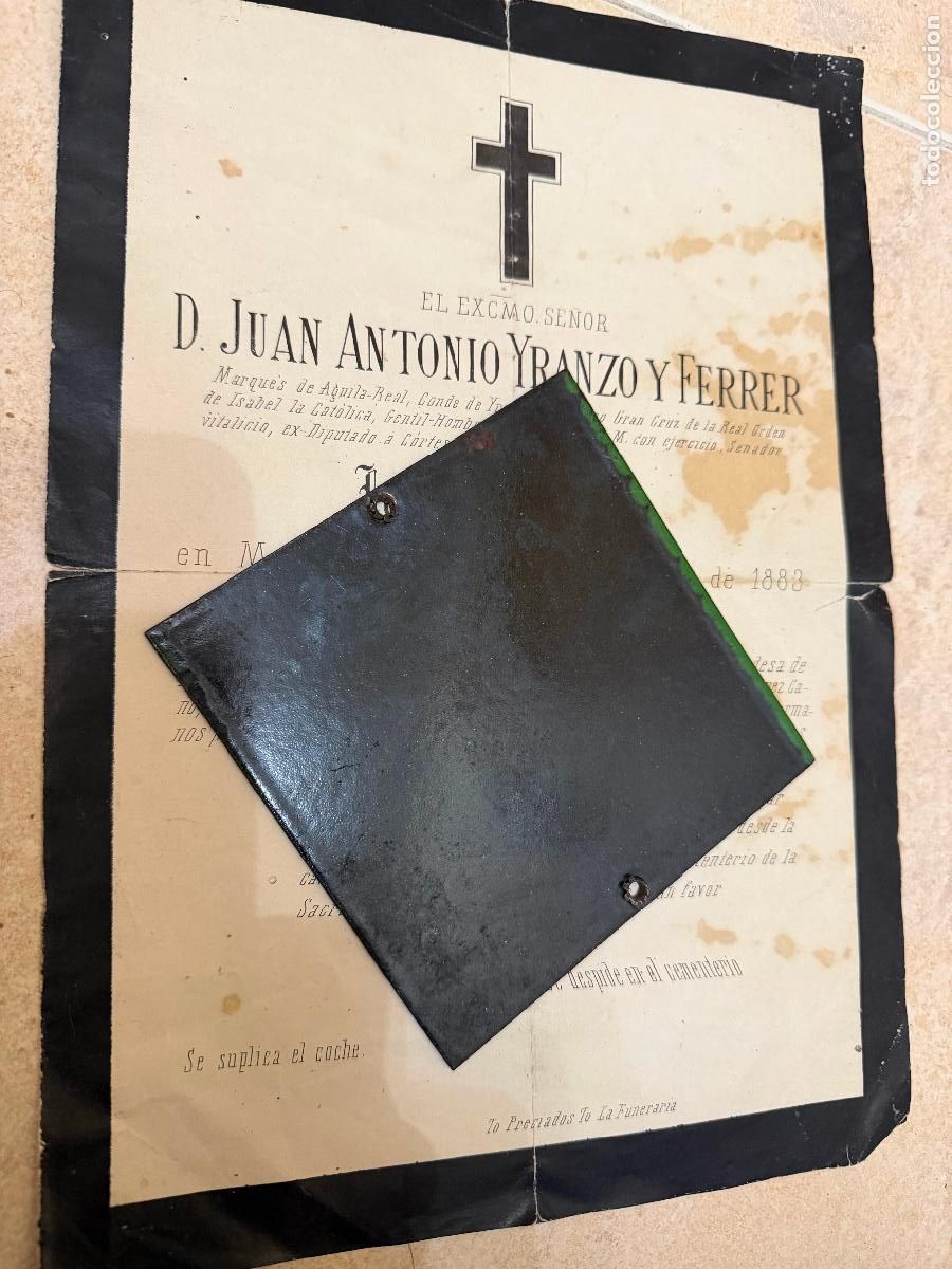 Otros Art&iacute;culos de Coleccionismo en Papel: Gran esquela marqu&eacute;s de &aacute;guila real 1883