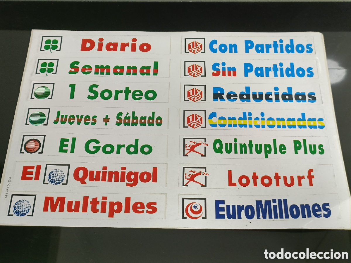 Otros Art&iacute;culos de Coleccionismo en Papel: L&aacute;mina original adhesivos apuestas loter&iacute;a
