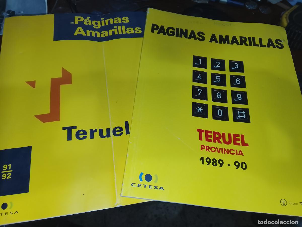 Otros Art&iacute;culos de Coleccionismo en Papel: Lote 2 Gu&iacute;as P&aacute;ginas Amarillas Teruel y Provincia (1989-1990 / 1991-1992) - Coleccionismo Telef&oacute;nica