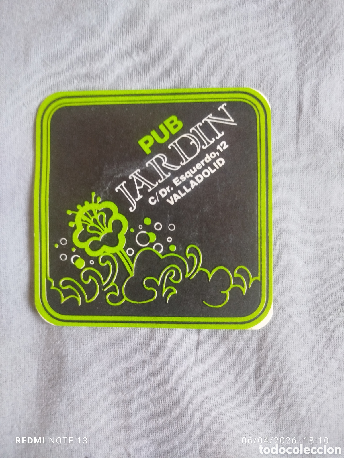 Otros Art&iacute;culos de Coleccionismo en Papel: posavasos -pub jardin- valladolid