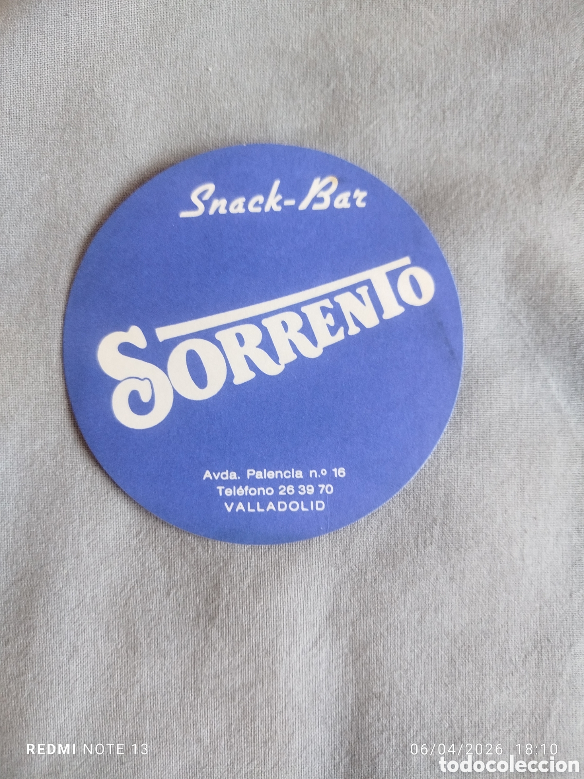 Otros Art&iacute;culos de Coleccionismo en Papel: posavasos -snack-bar sorrento- valladolid