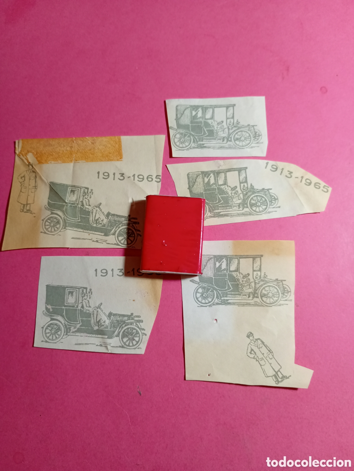 Otros Art&iacute;culos de Coleccionismo en Papel: COCHES AUTOM&Oacute;VILES ANTIGUOS 1913/1965 2 MODELOS DE COCHE 5 IM&Aacute;GENES RECORTADAS