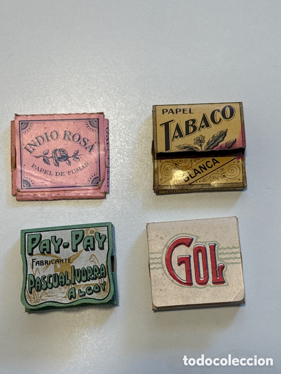 Otros Art&iacute;culos de Coleccionismo en Papel: Lote de 4 paquetes de papel de fumar antiguos