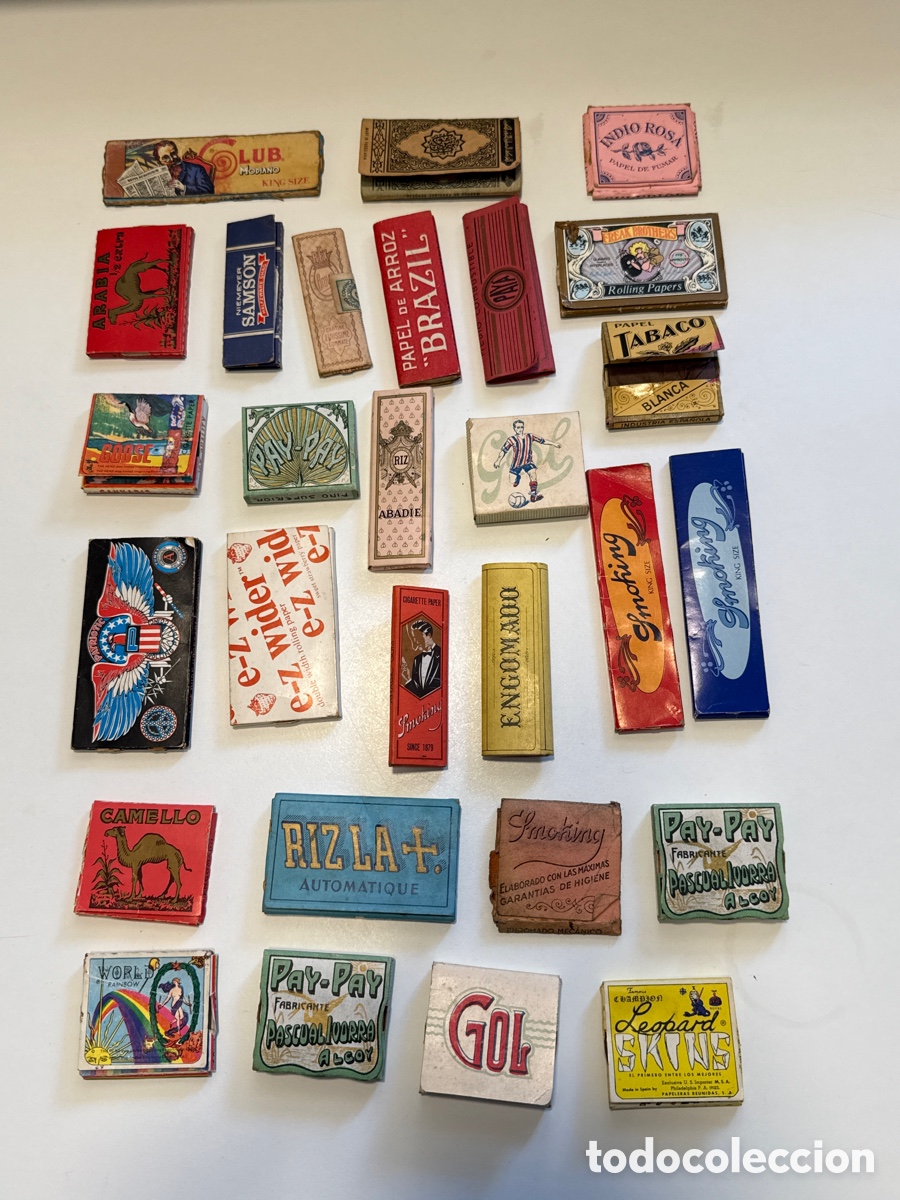 Otros Art&iacute;culos de Coleccionismo en Papel: Colecci&oacute;n de libritos antiguos de papel de fumar de diversas marcas