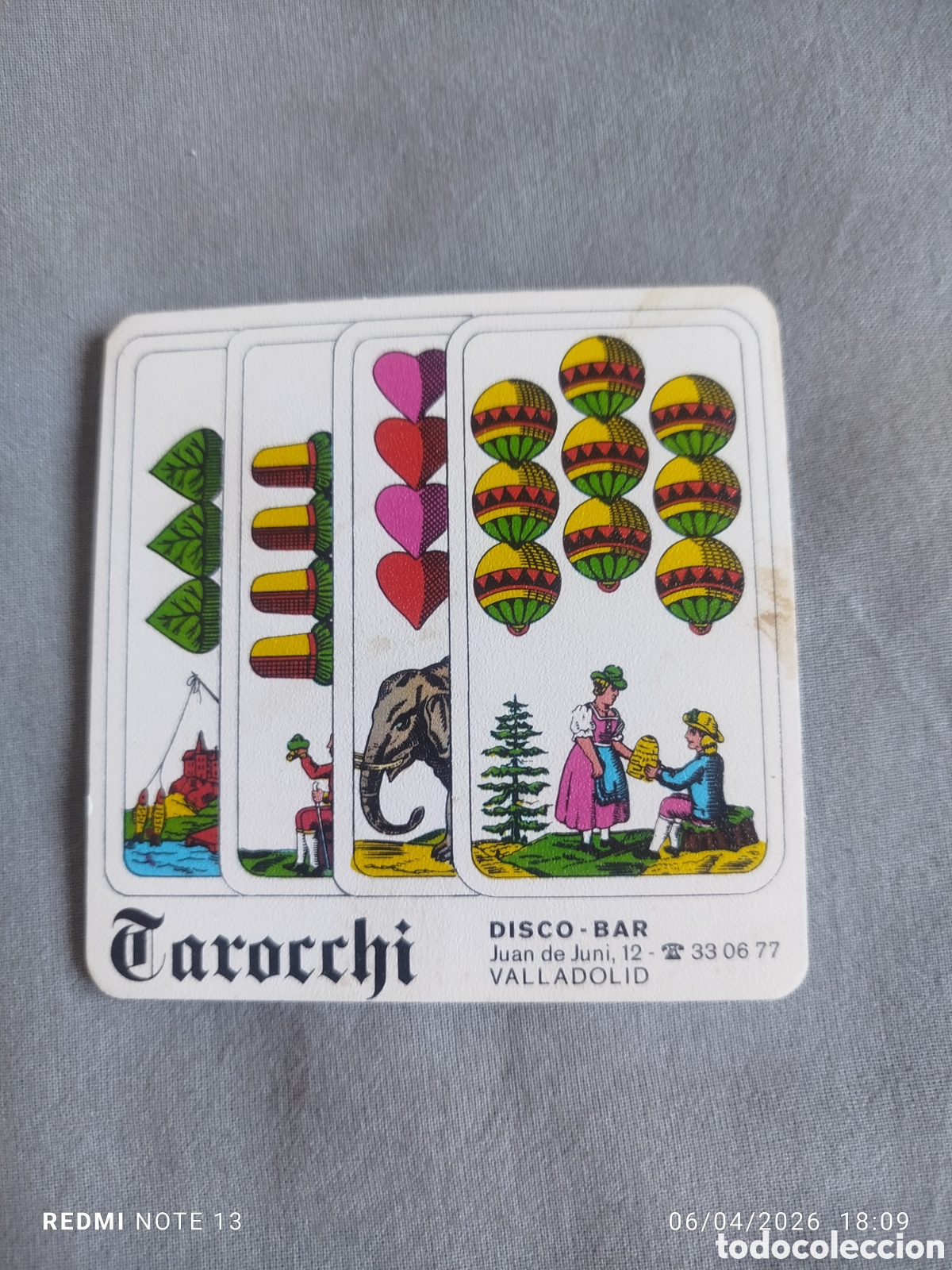Otros Art&iacute;culos de Coleccionismo en Papel: posavasos -disco-bar tarocchi- valladolid