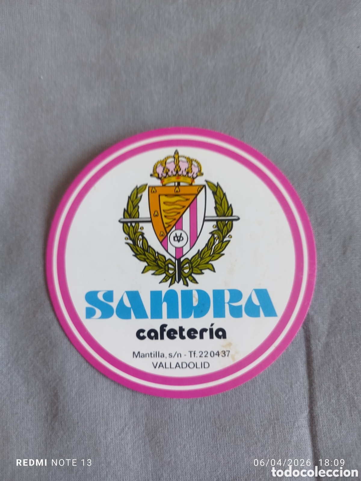 Otros Art&iacute;culos de Coleccionismo en Papel: posavasos -cafeteria sandra- valladolid