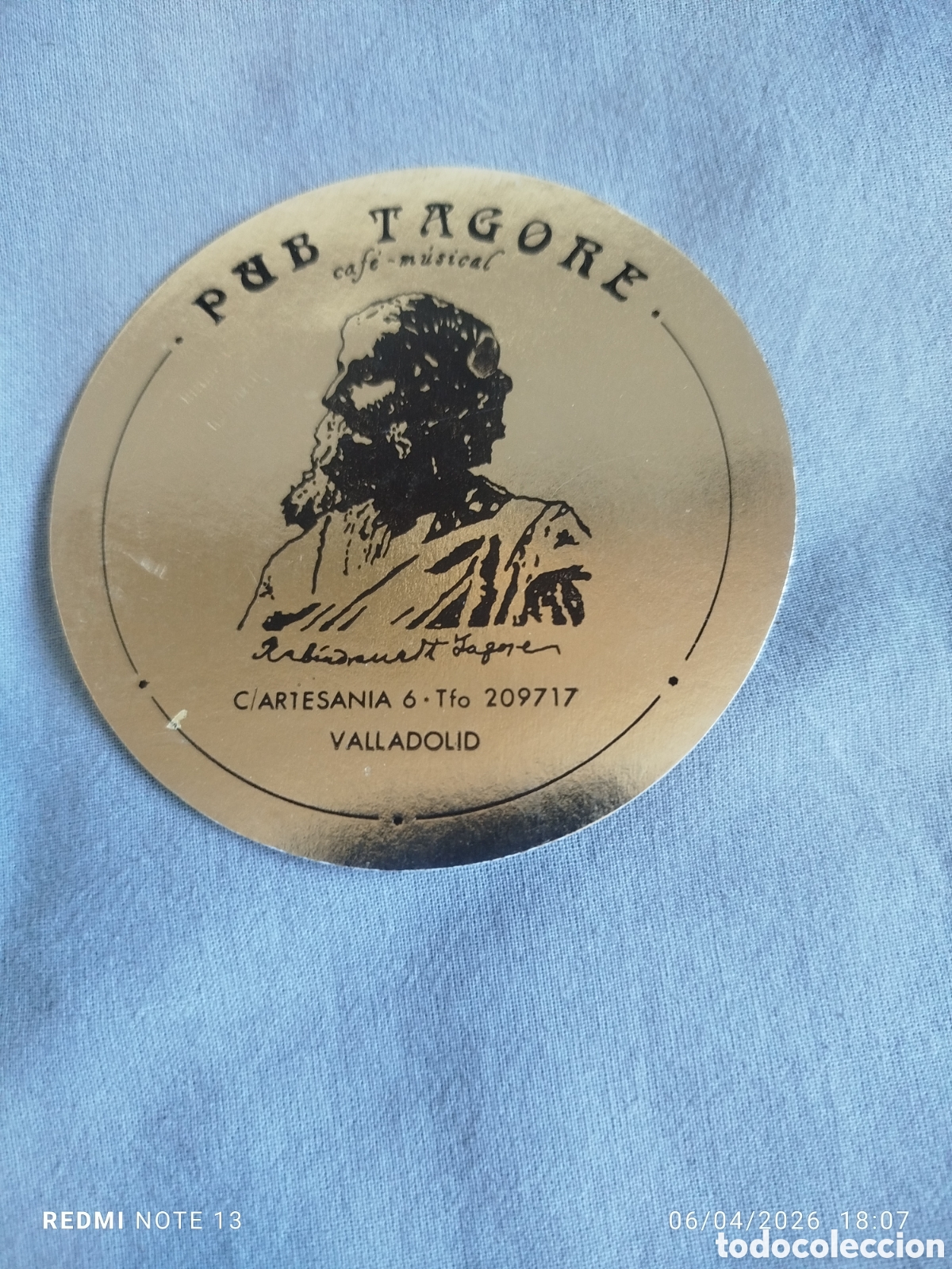 Otros Art&iacute;culos de Coleccionismo en Papel: posavasos -pub tagore -valladolid