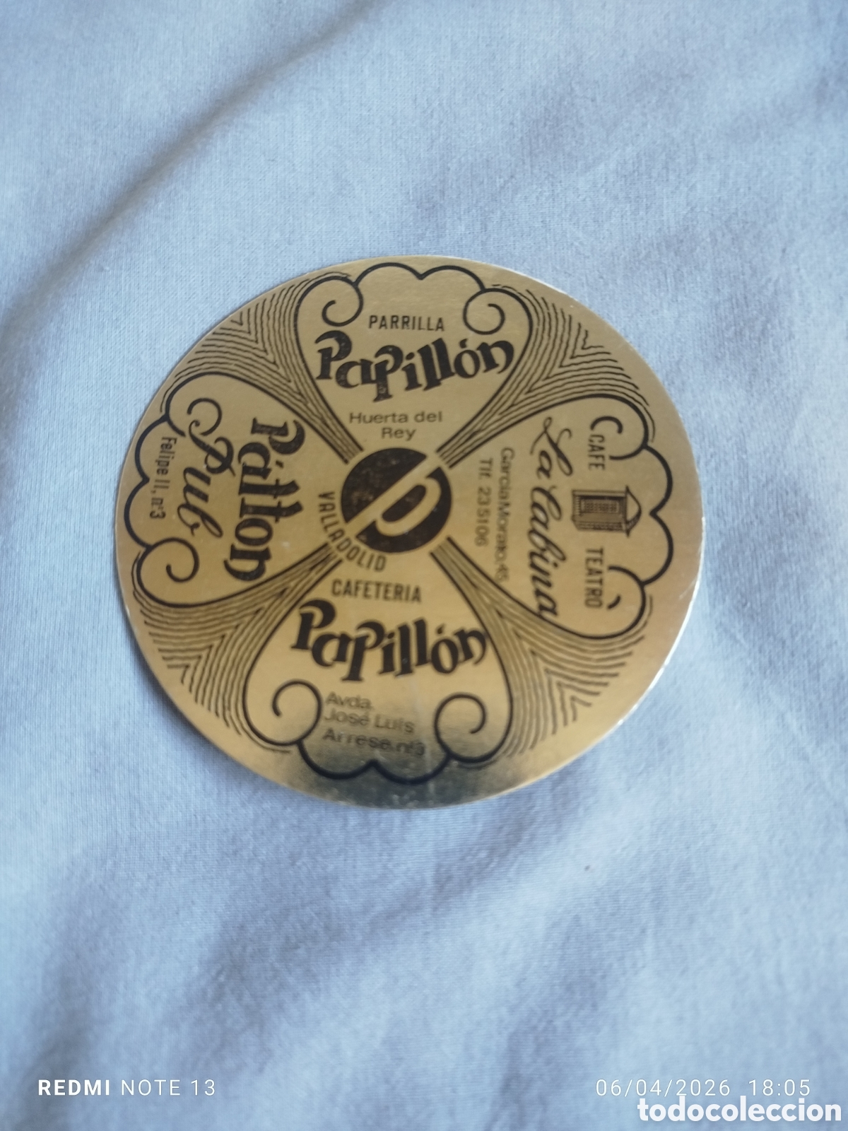 Otros Art&iacute;culos de Coleccionismo en Papel: posavasos -papillon-valladolid