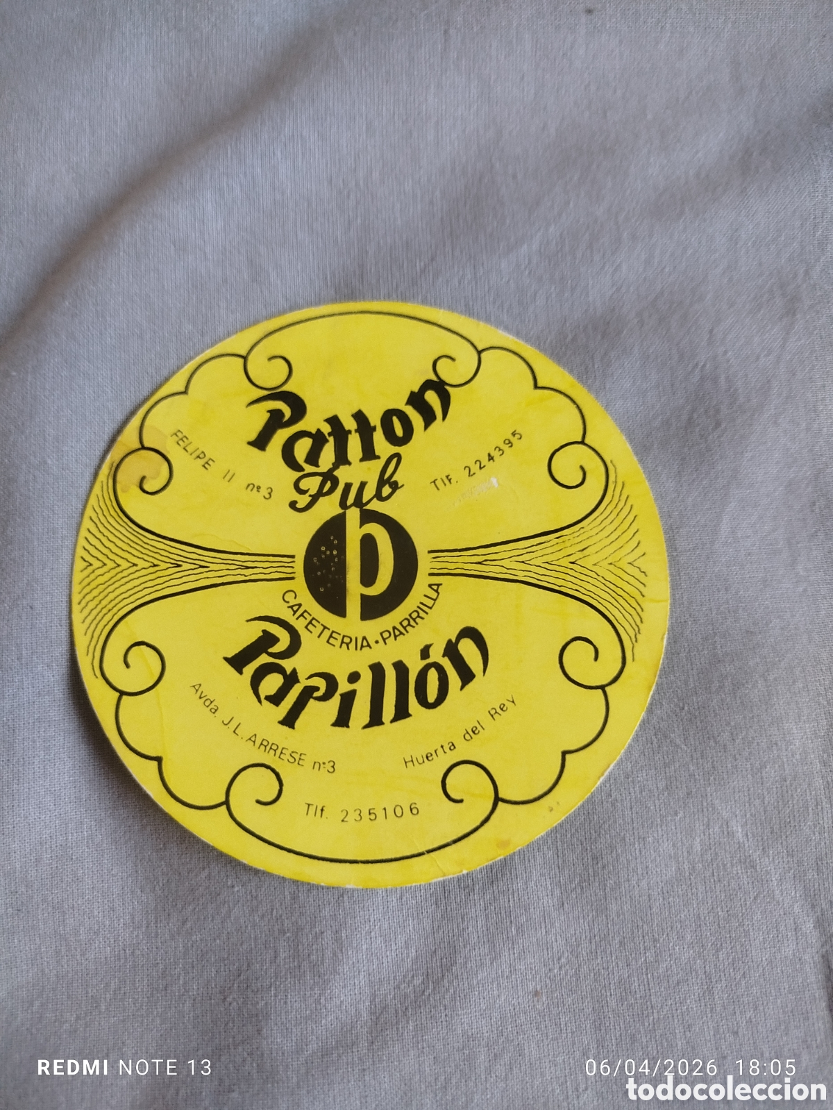 Otros Art&iacute;culos de Coleccionismo en Papel: posavasos -papillon-valladolid