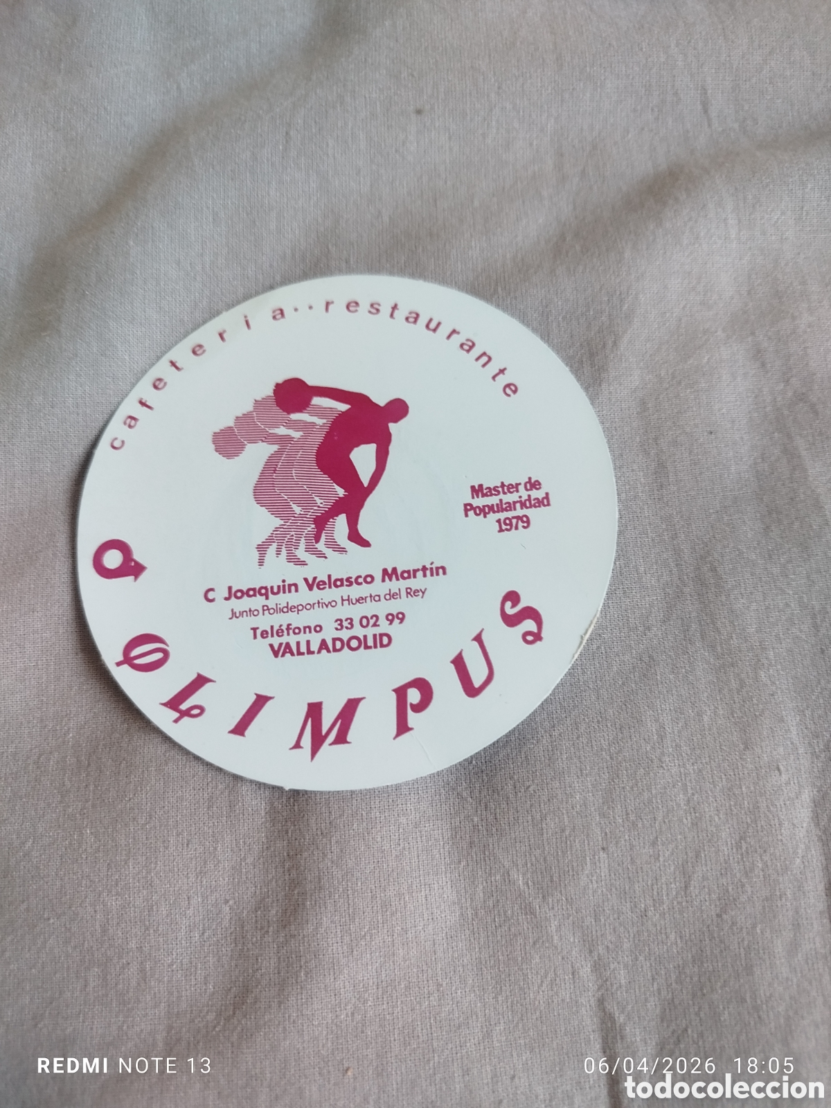 Otros Art&iacute;culos de Coleccionismo en Papel: posavasos - cafeteria olimpus-valladolid