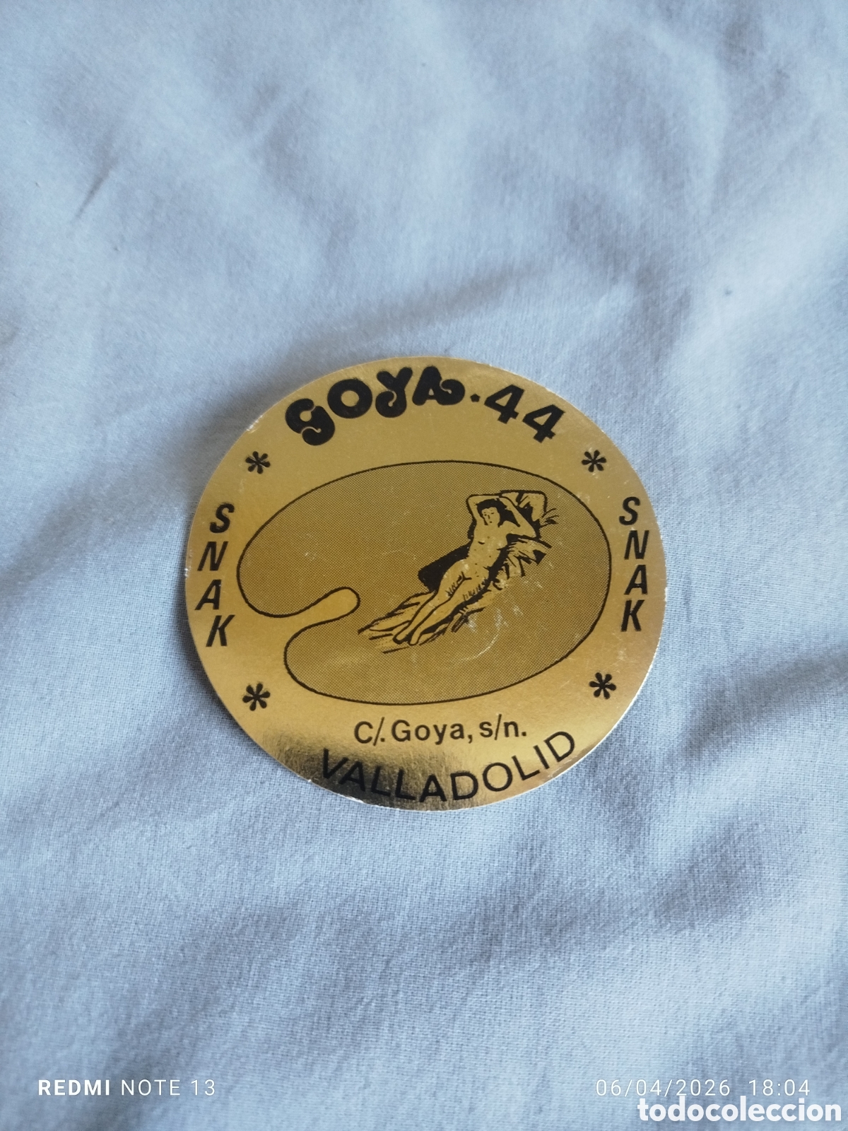 Otros Art&iacute;culos de Coleccionismo en Papel: posavasos -snak goya 44valladolid