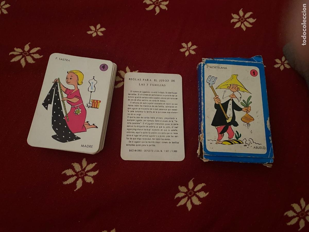 Otros Art&iacute;culos de Coleccionismo en Papel: Baraja infantil, EL JUEGO DE LAS 7 FAMILIAS, LOS OFICIOS, Editorial Zaragozano 1963