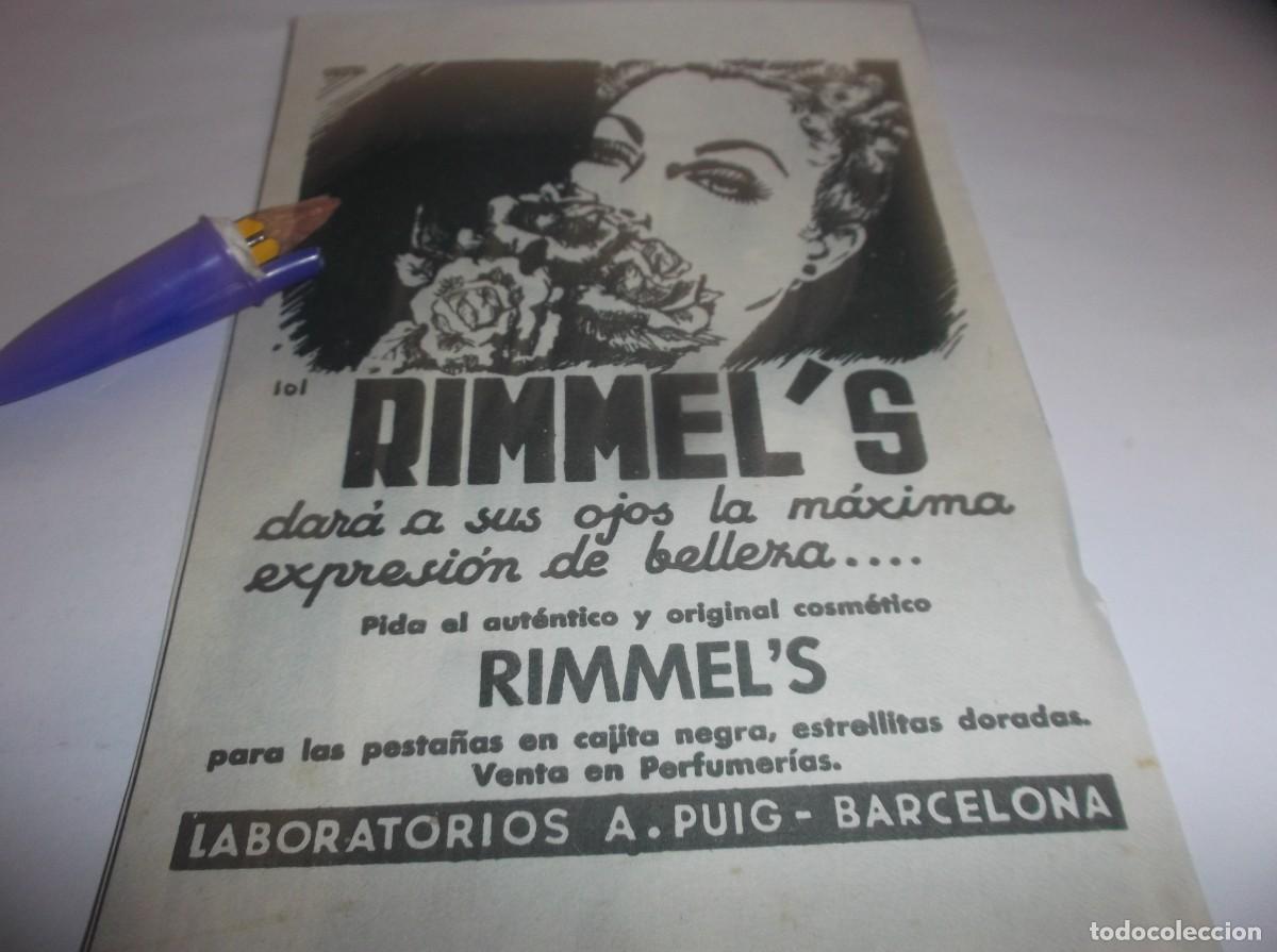 Otros Art&iacute;culos de Coleccionismo en Papel: RECORTE PUBLICIDAD A&Ntilde;O 1951.- RIMMEL'S (DIBUJO IoI) - LAB.A.PUIG- BARCELONA