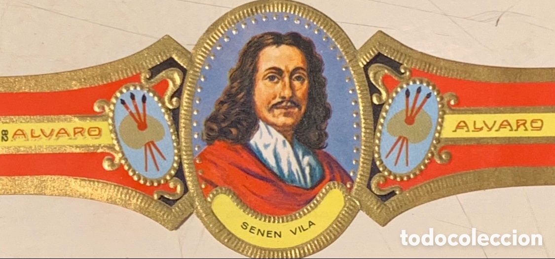 Otros Art&iacute;culos de Coleccionismo en Papel: Vitola. Tabaco Alvaro. Pintores. Senen Vila Valencia. A&ntilde;os 70.