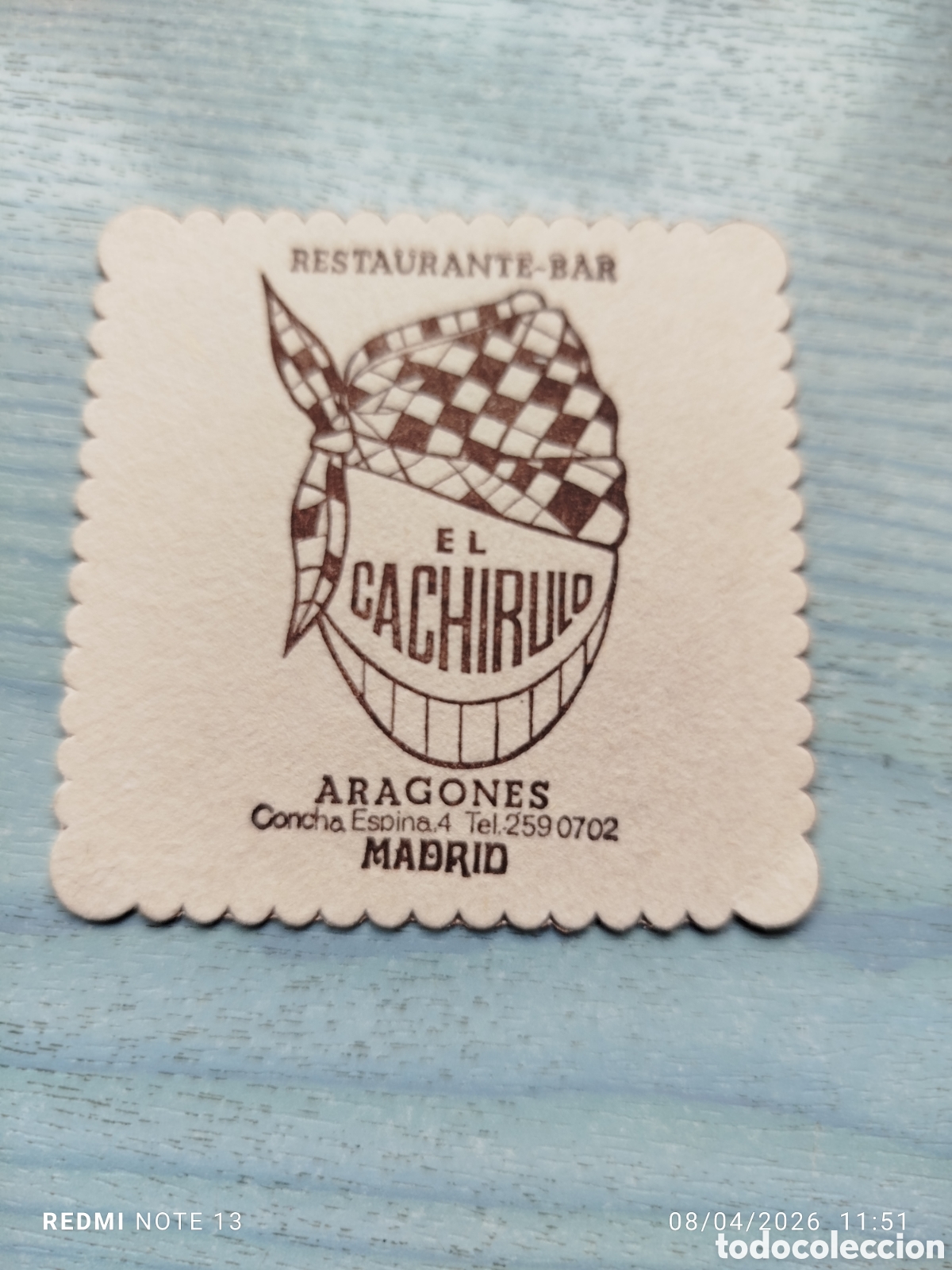 Otros Art&iacute;culos de Coleccionismo en Papel: posavasos --EL CACHIRULO-madrid