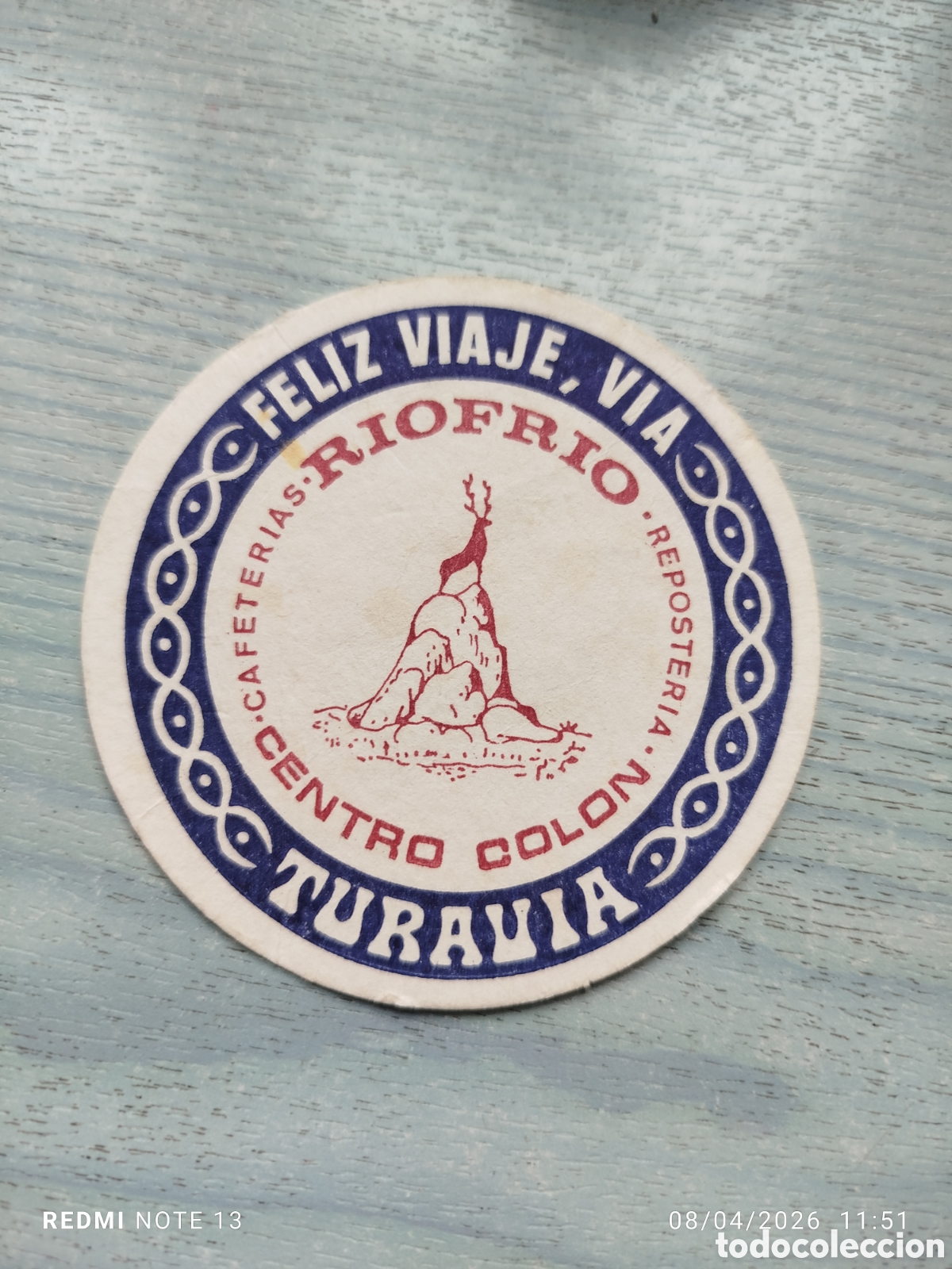 Otros Art&iacute;culos de Coleccionismo en Papel: posavasos -cafeteria rio frio,centro colon-madrid