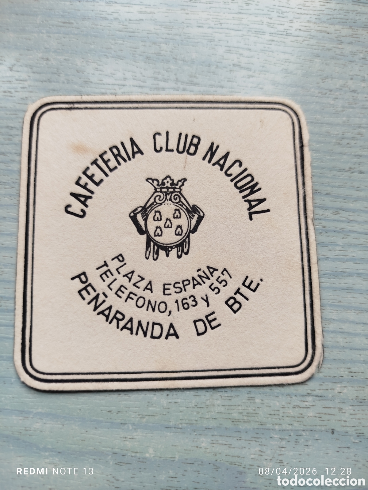 Otros Art&iacute;culos de Coleccionismo en Papel: posavasos -CAFETERIA CLUB NACIONAL--PE&Ntilde;ARANDA --SALAMANCA