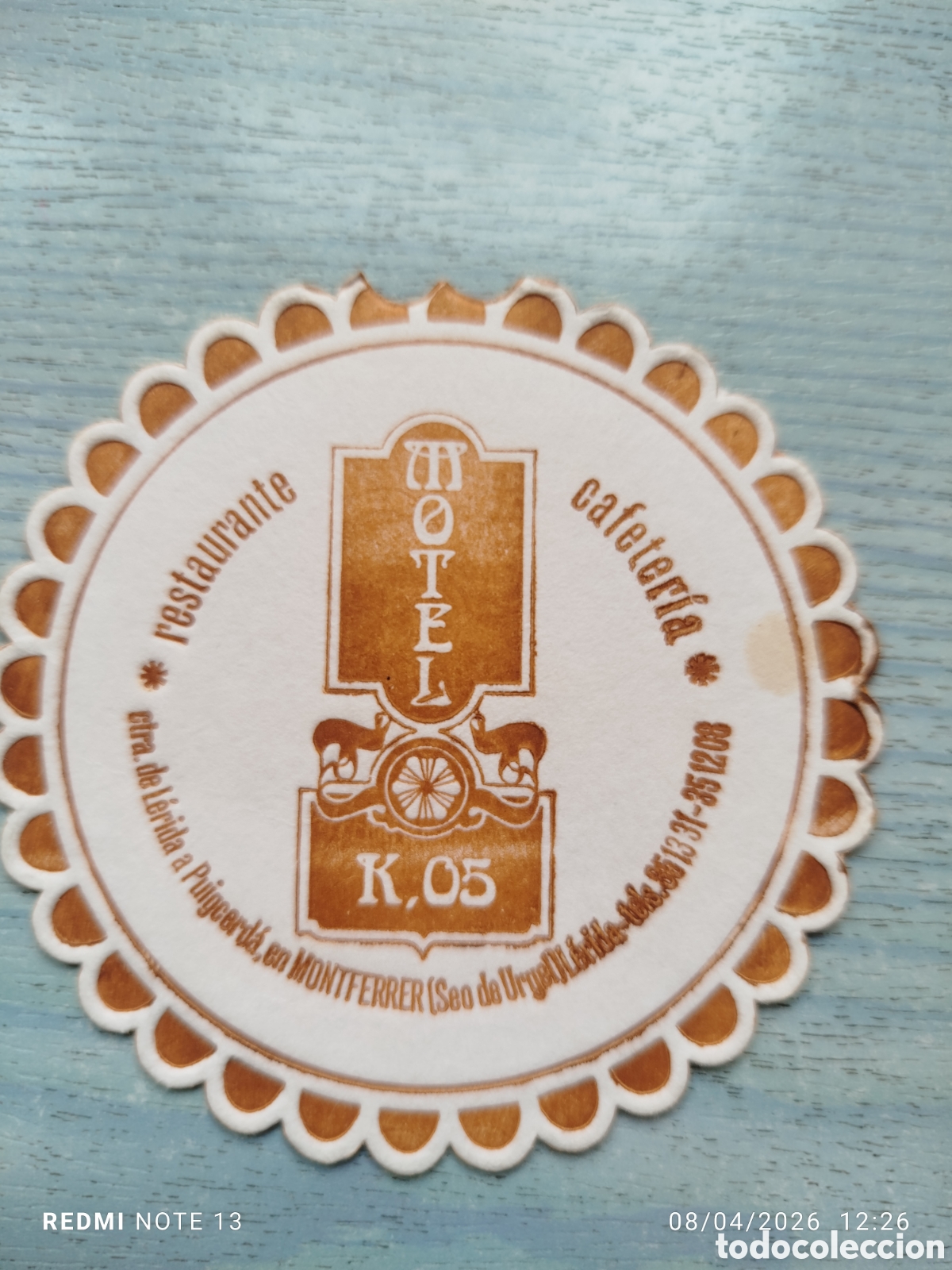 Otros Art&iacute;culos de Coleccionismo en Papel: posavasos -MOTEL K.05 Seo de urgell