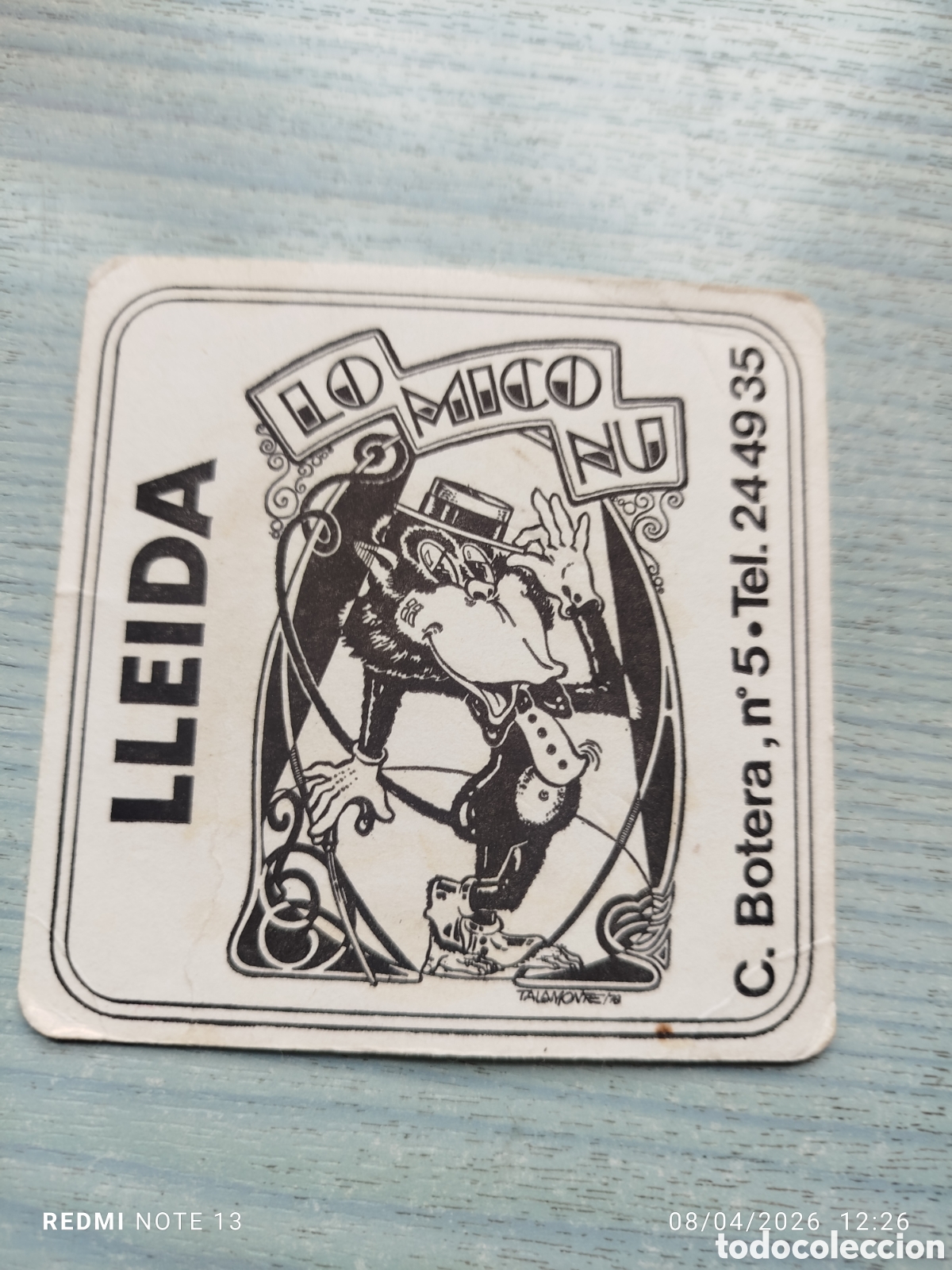 Otros Art&iacute;culos de Coleccionismo en Papel: posavasos -LO MICONU ..LLeida