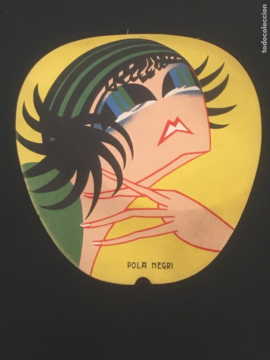Otros Art&iacute;culos de Coleccionismo en Papel: pola negri precioso abanico paypay modernista de carton tema cine perfecto estado como nuevo