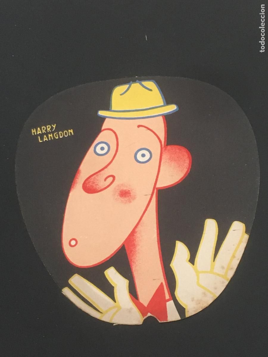Otros Art&iacute;culos de Coleccionismo en Papel: harry langdon precioso abanico paypay modernista de carton tema cine perfecto estado como nuevo
